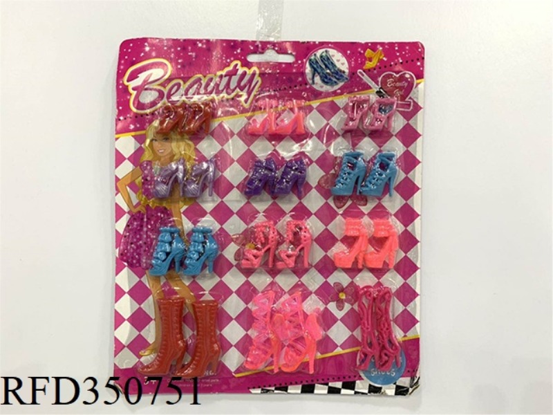 GENUINE TWELVE PAIRS OF BARBIE SHOES