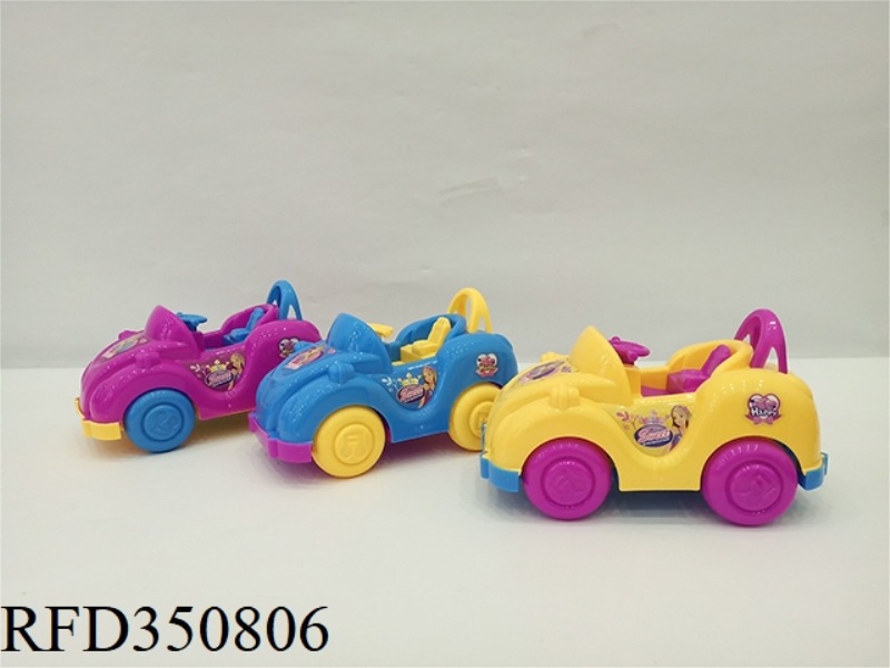 PULL LINE BARBIE CARTOON CAR