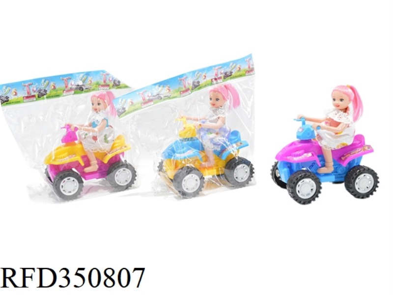 PULL BARBIE SITTING ON THE SAND
BEACH MOTORCYCLE
