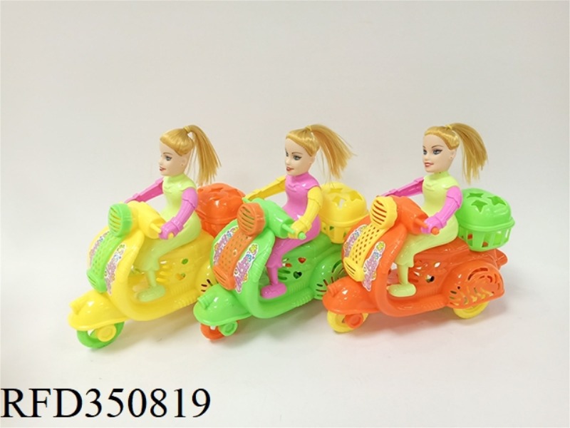 PULL THE BARBIE BICYCLE (LIGHTING) THREE-COLOR MIXED