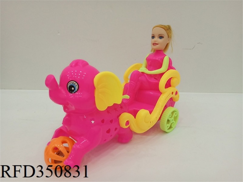 PULL THE BELL TRICYCLE RIDE BARBIE (THREE-COLOR MIXED)