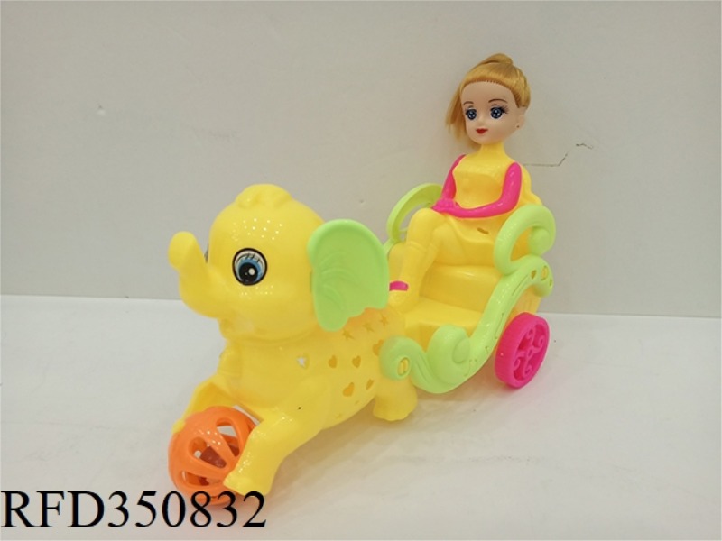 PULL THE BELL TRICYCLE RIDE BARBIE (THREE-COLOR MIXED)