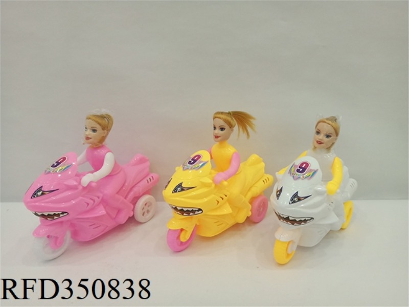 PULL LINE BARBIE LIGHT MOTORCYCLE (BARBIE HEAD)