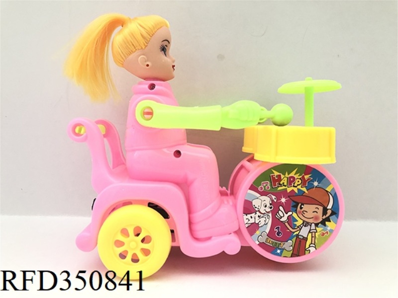 PULL STRING BARBIE FLASH DRUM CAR