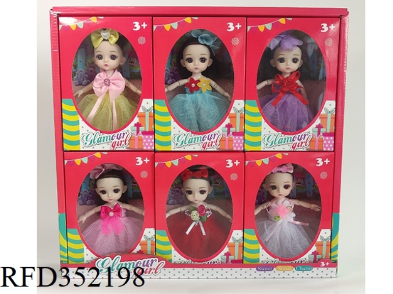 6 INCH SOLID BARBIE LOLI JOINT ACTIVITY 6 CLOTHING/6PCS