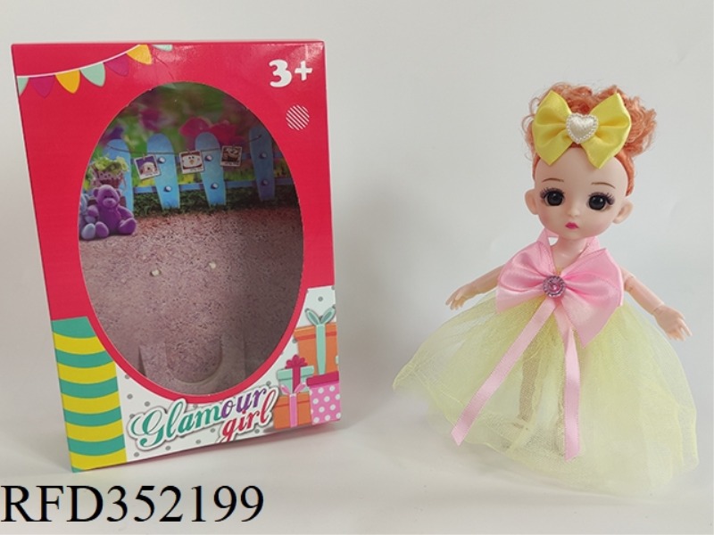 6 INCH SOLID BARBIE LOLI JOINT ACTIVITY YELLOW DRESS