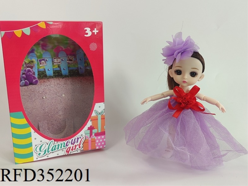 6 INCH SOLID BARBIE LOLI JOINT ACTIVITY YELLOW DRESS