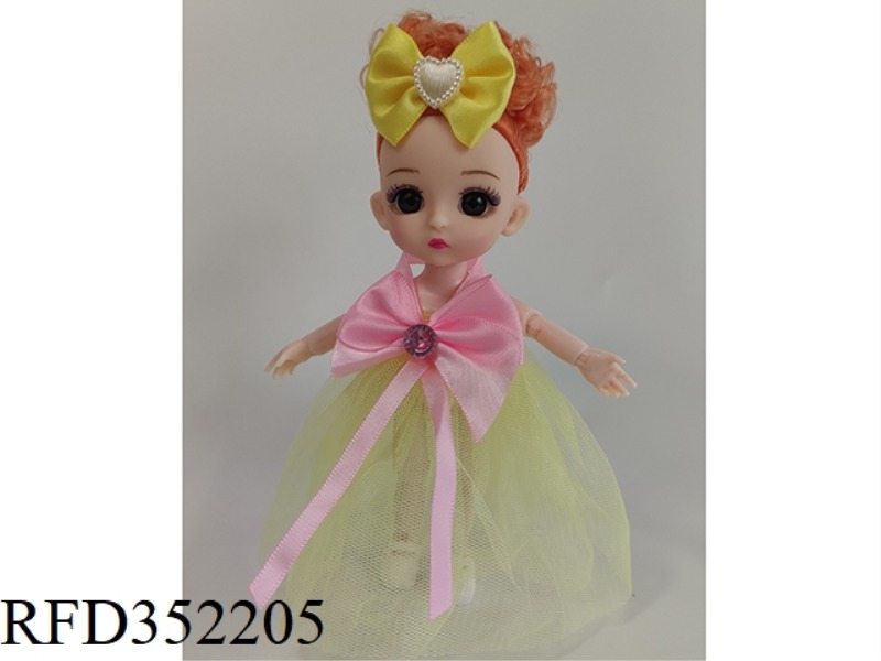 6 INCH SOLID BARBIE LOLI JOINT ACTIVITY YELLOW DRESS