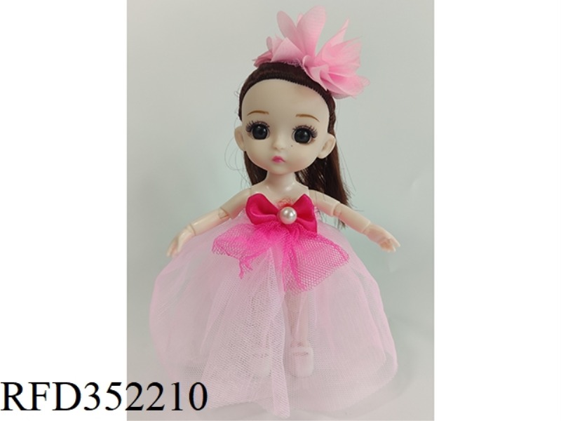 6 INCH SOLID BARBIE LOLI JOINT ACTIVITY PINK DRESS
