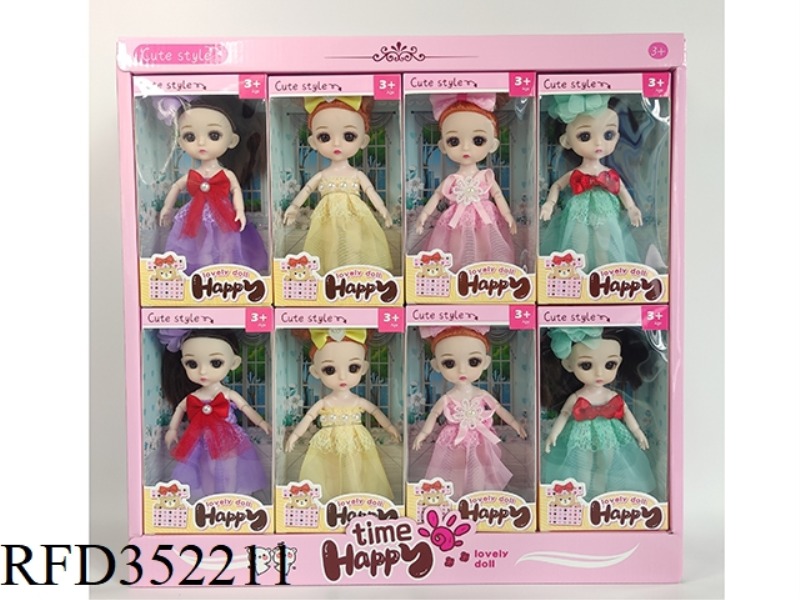 6 INCH SOLID BARBIE LOLI JOINT ACTIVITY 4 CLOTHES/8PCS