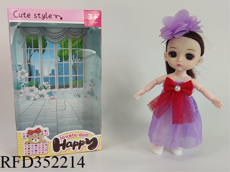 6 INCH SOLID BARBIE LOLI JOINT ACTIVITY LIGHT PURPLE DRESS