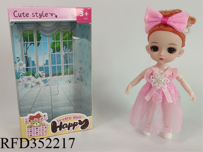 6 INCH SOLID BARBIE LOLI JOINT ACTIVITY PINK DRESS