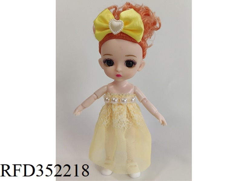 6 INCH SOLID BARBIE LOLI JOINT ACTIVITY LIGHT YELLOW DRESS