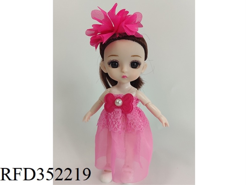 6 INCH SOLID BARBIE LOLI JOINT ACTIVITY PINK DRESS