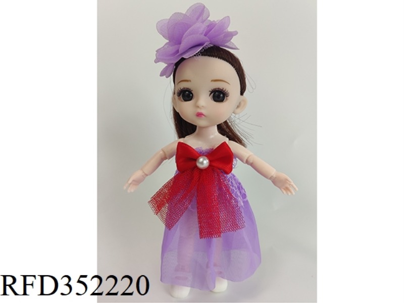 6 INCH SOLID BARBIE LOLI JOINT ACTIVITY LIGHT PURPLE DRESS