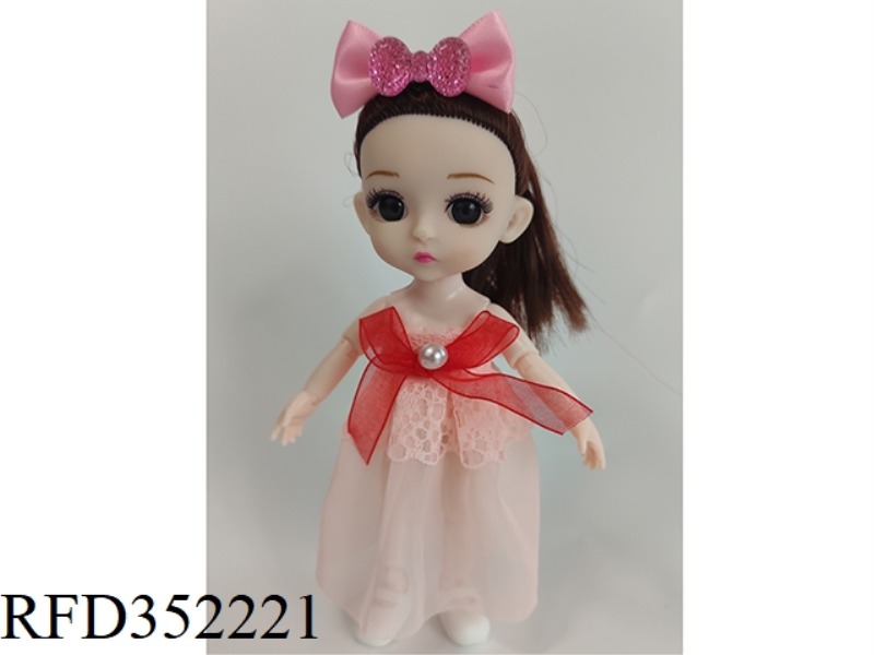 6 INCH SOLID BARBIE LOLI JOINT ACTIVITY LIGHT ORANGE DRESS