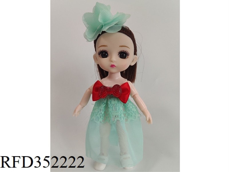 6 INCH SOLID BARBIE LOLI JOINT ACTIVITY LIGHT GREEN DRESS