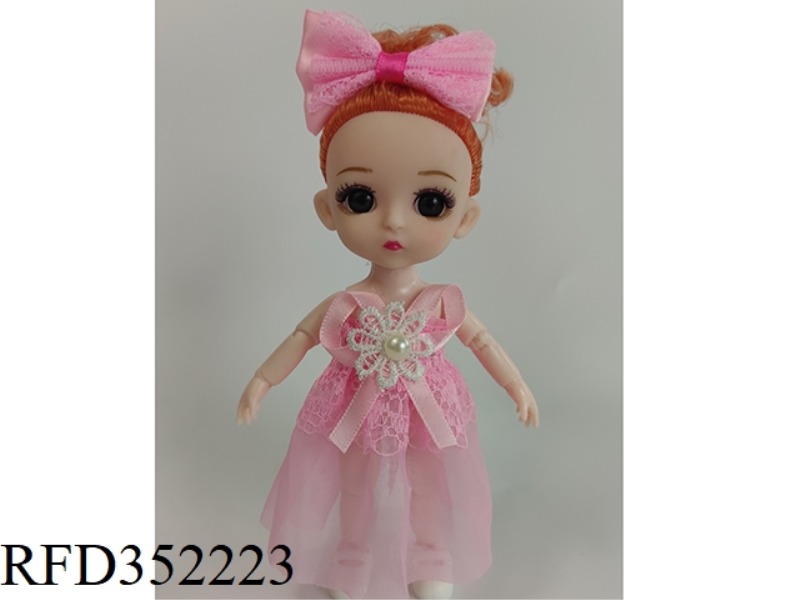 6 INCH SOLID BARBIE LOLI JOINT ACTIVITY PINK DRESS