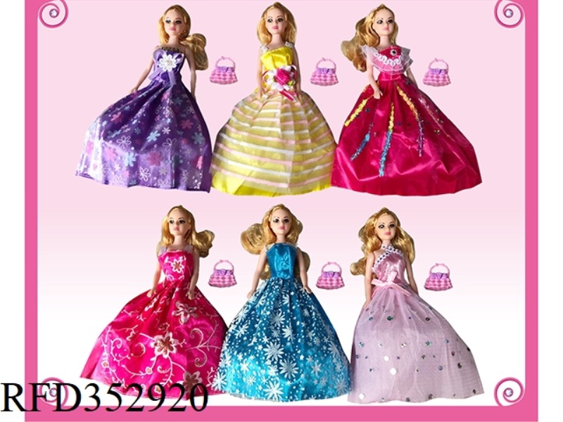 11 INCH FASHION BIG SKIRT HOLLOW BARBIE WITH HANDBAG