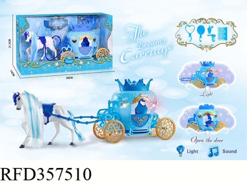 STATIC COLOR HORSE CROWN CART (BLUE)