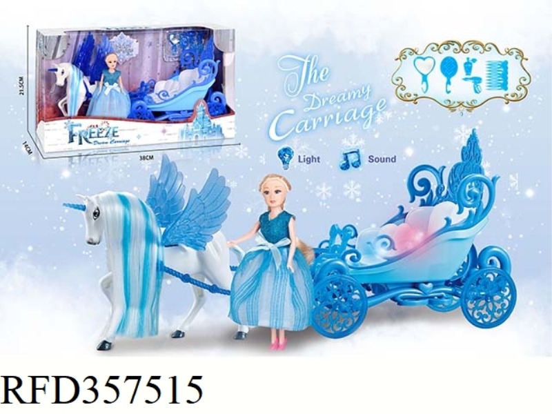 STATIC PEGASUS FLOAT WITH PRINCESS (BLUE)