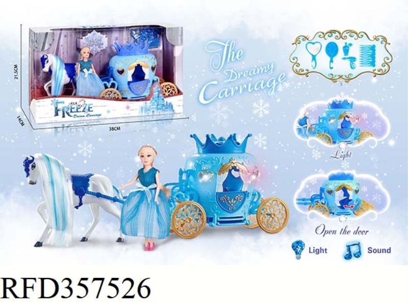 STATIC COLOR HAIR HORSE FLOAT WITH PRINCESS (BLUE)
