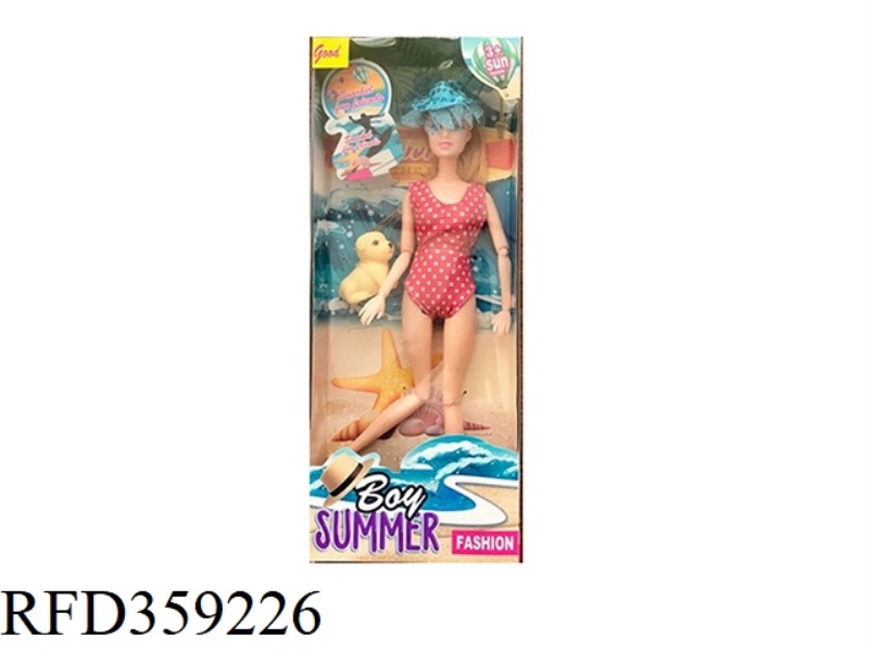 11.5 INCH SOLID BODY 12 JOINT SUMMER SWIMSUIT BARBIE WITH PUPPY