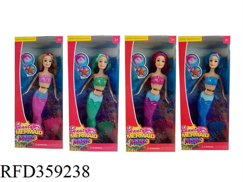 REAL BODY 12 INCH MERMAID BARBIE 4 COLORS MIXED