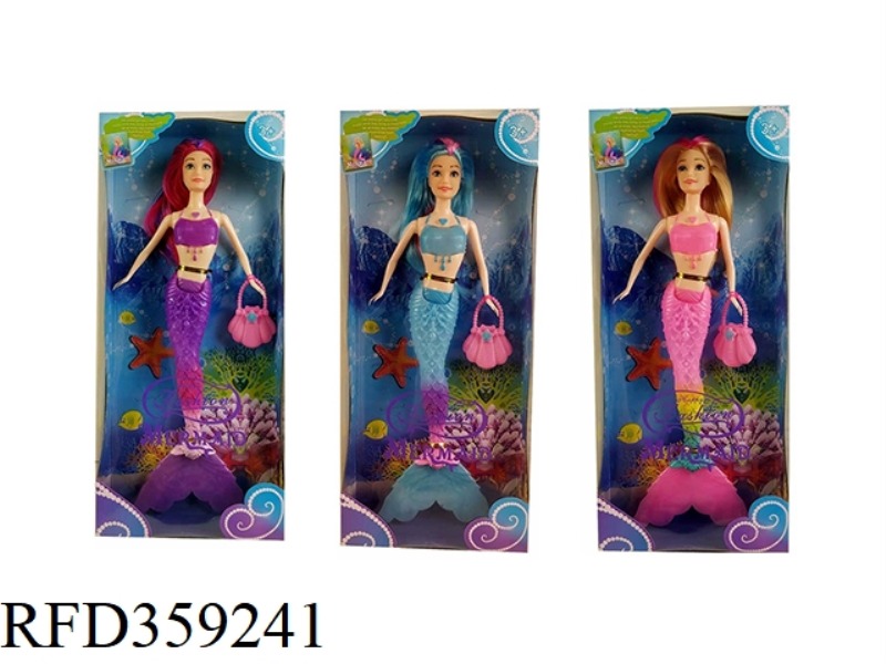 REAL BODY 12 INCH MERMAID BARBIE 3 COLORS MIXED WITH ACCESSORIES