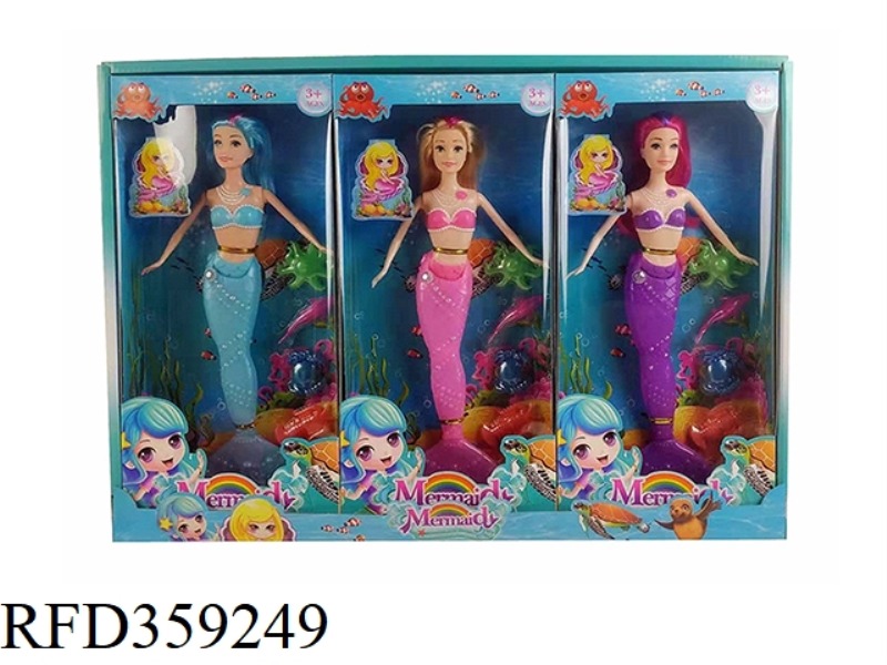 REAL BODY 11.5-INCH MERMAID BARBIE 3 COLORS MIXED WITH LIGHT 3PCS