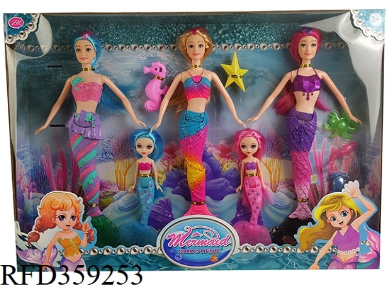 3 11.5 INCH MERMAID BARBIES IN 3 COLORS MIXED 2 5 INCH MERMAID BARBIES IN RANDOM COLORS WITH ACCESSO