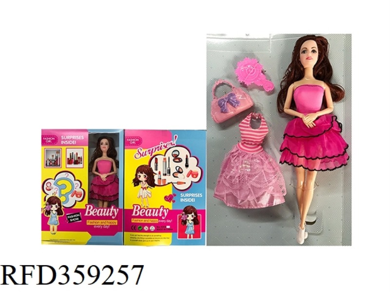 11.5 INCH SOLID BODY 9 JOINTS FASHION BARBIE WITH A VARIETY OF ACCESSORIES
