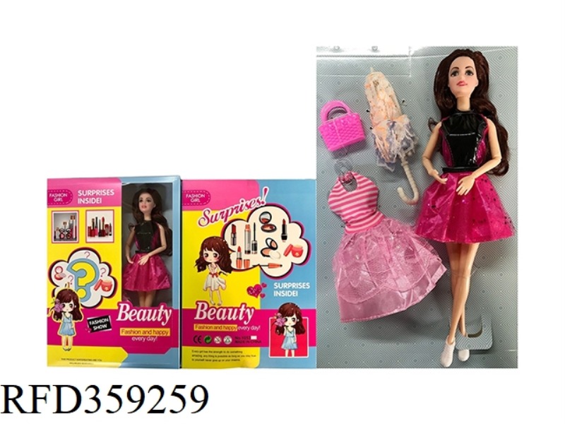 11.5 INCH SOLID BODY 9 JOINTS FASHION BARBIE WITH A VARIETY OF ACCESSORIES
