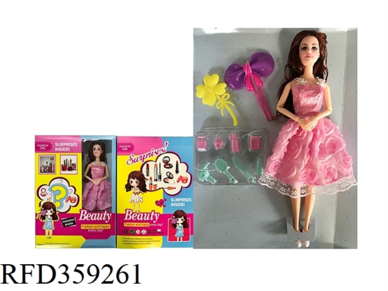 11.5 INCH SOLID BODY 9 JOINTS FASHION BARBIE WITH A VARIETY OF ACCESSORIES