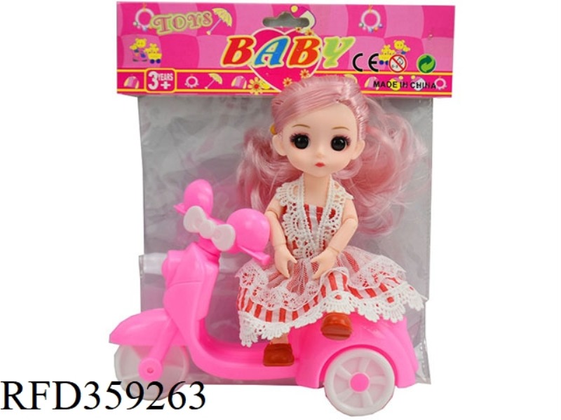 6 INCH SOLID BODY 13 JOINT SMALL LOLI WITH MOTORCYCLE