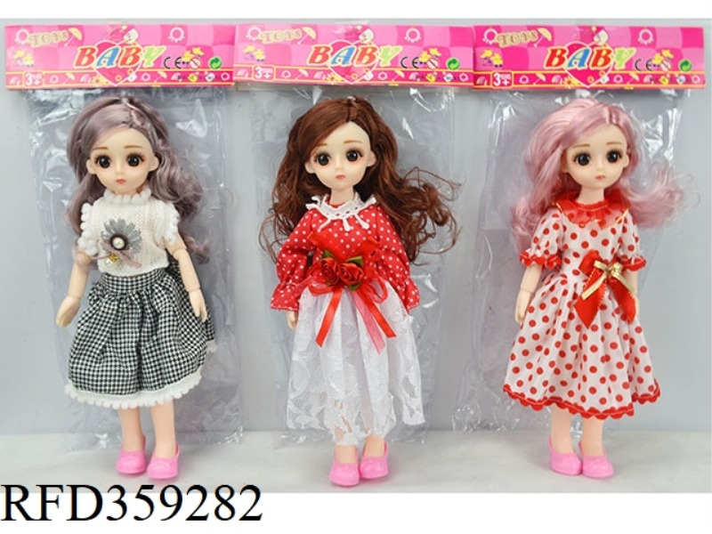 12 INCH 13 JOINT REAL BODY 3D EYE PRINCESS (THREE ASSORTED)