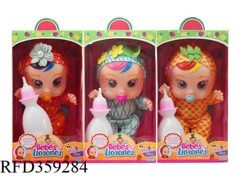 12 CM 8 INCH CRYING BABY WITH MUSIC (WITH TEARS) THREE MIXED
