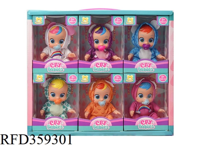 5-INCH CRYING DOLL WITH PACIFIER 6PCS