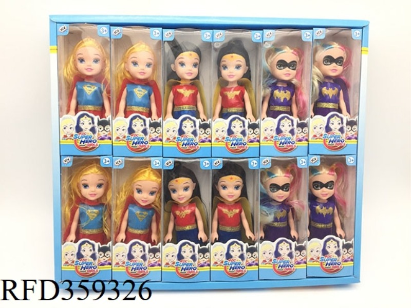 6 INCH REAL BODY SUPER GIRL DISPLAY BOX 12PCS