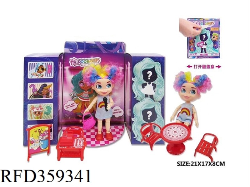 6 INCH REAL BODY SURPRISE HAIRDRESSING DOLL WITH HANDBAG AND FURNITURE