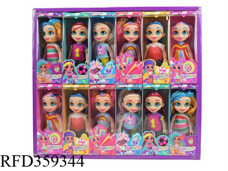 6 INCH EMPTY BODY HAIRDRESSING DOLL 12PCS