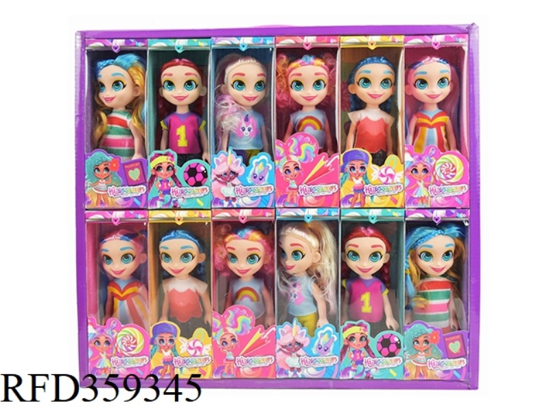 6 INCH SOLID BODY HAIRDRESSING DOLL 12PCS