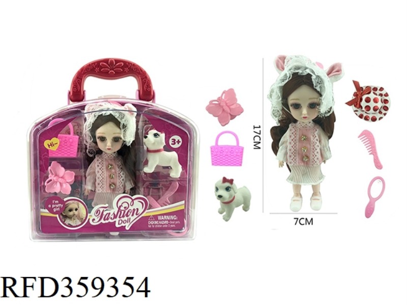 6 INCH SOLID BODY WITH 12 JOINTS 3D REAL EYEBALL YE LUOLI DOLL WITH HEADGEAR, HAIRPIN, COMB, HAT, PE