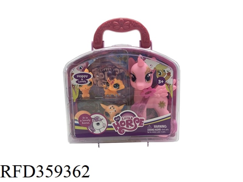LARGE VINYL UNICORN HORSE WITH 4 Q PET VINYL