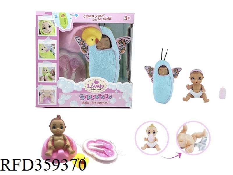 6-INCH SOLID BODY DOLL HAIR COLOR CHANGES WHEN HEATED, WITH DRINKING AND PEEING FUNCTION, FEEDING BO