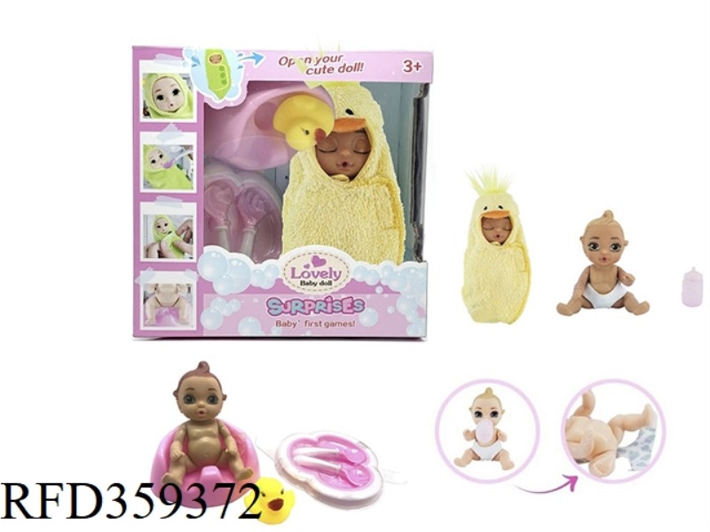 6-INCH SOLID BODY DOLL HAIR COLOR CHANGES WHEN HEATED, WITH DRINKING AND PEEING FUNCTION, FEEDING BO