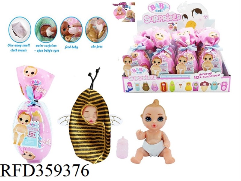 6 INCH SOLID BODY DOLL HAIR COLOR CHANGE WITH DRINKING AND URINE FUNCTION WITH BOTTLE 12PC MIXED