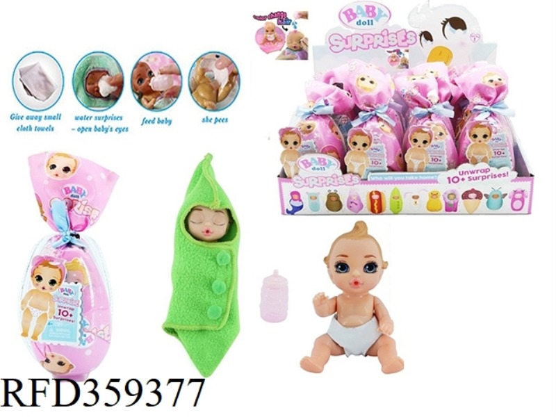 6 INCH SOLID BODY DOLL HAIR COLOR CHANGE WITH DRINKING WATER AND URINE FUNCTION WITH BOTTLE 12PC MIX
