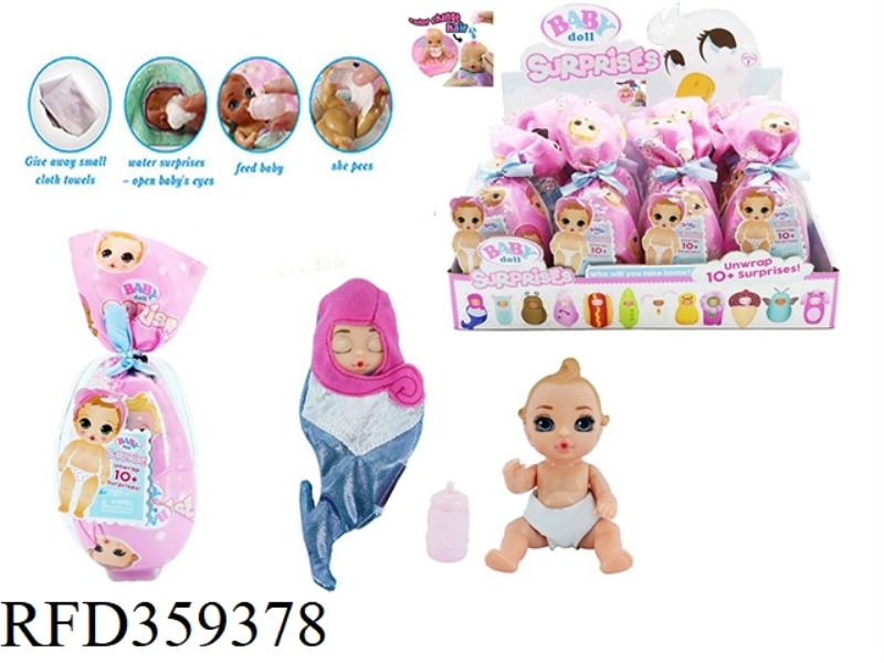 6 INCH SOLID BODY DOLL HAIR COLOR CHANGE WITH DRINKING AND URINE FUNCTION WITH BOTTLE 12PC MIXED