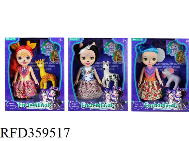12-INCH SOLID BODY CHILD VINYL PET GIRL WITH THREE VINYL ELVES